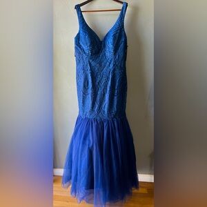 Colette Mon Cheri Blue Tulle Mermaid Style Dress ~ Size 22